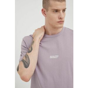 Bavlnené tričko Jack & Jones fialová farba, s potlačou vyobraziť