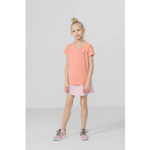 Dievčenská sukňa 4F ružová farba, mini, rovný strih vyobraziť