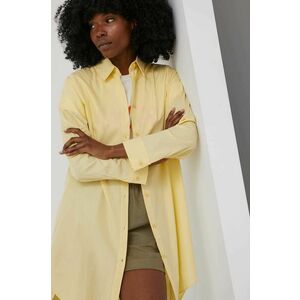 Bavlnená košeľa Answear Lab dámska, žltá farba, regular, s klasickým golierom vyobraziť