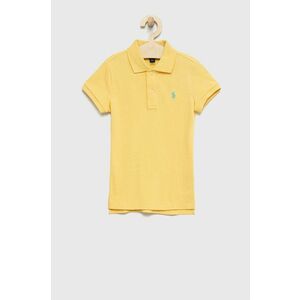 Detské bavlnené tričko Polo Ralph Lauren žltá farba, s golierom vyobraziť