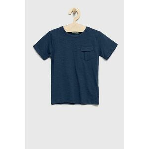 Detské bavlnené tričko Tom Tailor tmavomodrá farba, jednofarebný vyobraziť