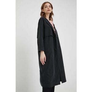 Kabát Sisley dámsky, čierna farba, prechodný, vyobraziť