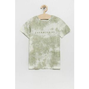 Bavlnené tričko Jack & Jones zelená farba, vzorovaný vyobraziť