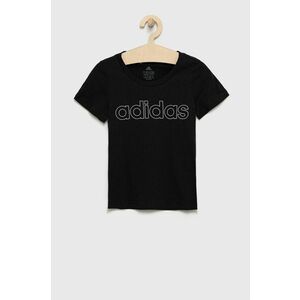 Detské bavlnené tričko adidas GN4042 čierna farba, vyobraziť