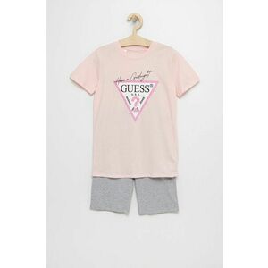 Detské pyžamo Guess ružová farba, s potlačou vyobraziť