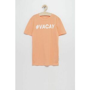 Detské bavlnené tričko Tom Tailor oranžová farba, s potlačou vyobraziť