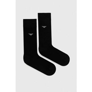 Ponožky Emporio Armani Underwear 2-pak pánske, čierna farba vyobraziť