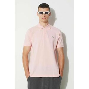 Bavlnené polo tričko Lacoste L1212-001, ružová farba, jednofarebné vyobraziť