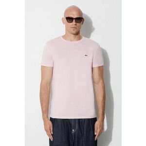 Bavlnené tričko Lacoste ružová farba, jednofarebný vyobraziť
