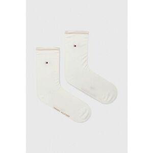 Ponožky Tommy Hilfiger 2-pak dámske, biela farba vyobraziť