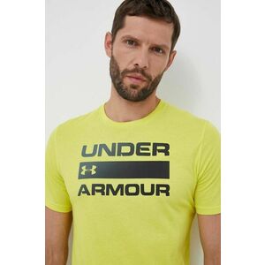 Tričko Under Armour pánske, žltá farba, s potlačou vyobraziť