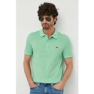 Bavlnené polo tričko Lacoste zelená farba, jednofarebné vyobraziť