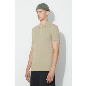 Bavlnené polo tričko Lacoste PH4012-001, béžová farba, jednofarebné vyobraziť