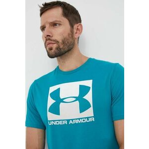 Tričko Under Armour 1329581-101, pánske, zelená farba, s potlačou vyobraziť