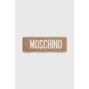 Bavlnená čelenka Moschino hnedá farba vyobraziť