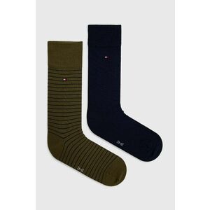 Ponožky Tommy Hilfiger 2-pak pánske, zelená farba vyobraziť