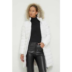 Páperová bunda Tommy Jeans dámska, biela farba, zimná vyobraziť