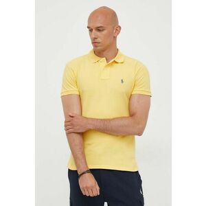 Bavlnené polo tričko Polo Ralph Lauren žltá farba, jednofarebné vyobraziť
