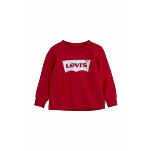 Detské tričko s dlhým rukávom Levi's červená farba, s potlačou vyobraziť