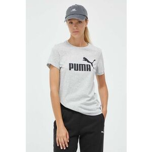 Bavlnené tričko Puma šedá farba vyobraziť