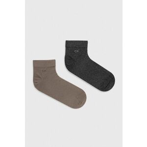 Ponožky Calvin Klein 2-pak pánske, šedá farba vyobraziť