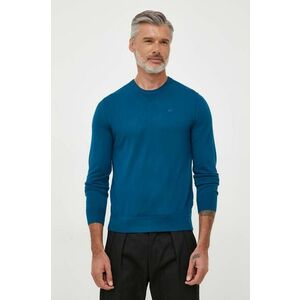 Vlnený sveter Armani Exchange pánsky, tyrkysová farba, tenký vyobraziť
