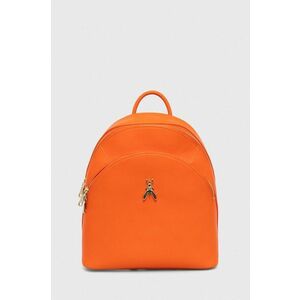 Kožený ruksak Patrizia Pepe dámsky, oranžová farba, malý, jednofarebný vyobraziť