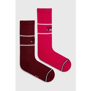 Ponožky Tommy Jeans 2-pak ružová farba vyobraziť