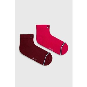 Ponožky Tommy Jeans 2-pak bordová farba vyobraziť
