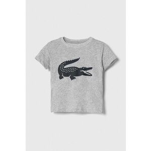Detské tričko Lacoste šedá farba, s potlačou vyobraziť