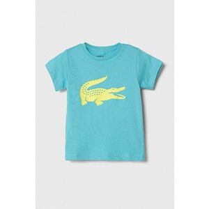 Detské tričko Lacoste tyrkysová farba, s potlačou vyobraziť