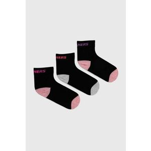 Detské ponožky Skechers 3-pak čierna farba vyobraziť