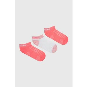 Detské ponožky Skechers 3-pak ružová farba vyobraziť