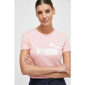 Bavlnené tričko Puma ružová farba vyobraziť