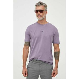 Tričko BOSS BOSS ORANGE pánske, fialová farba, jednofarebné vyobraziť