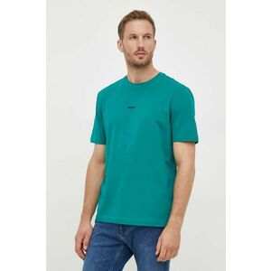 Tričko BOSS BOSS ORANGE pánske, zelená farba, jednofarebné vyobraziť