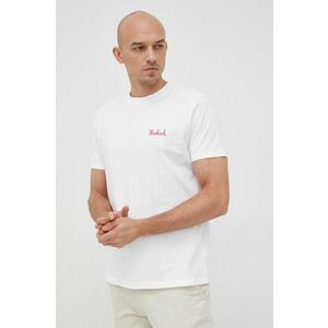 Bavlnené tričko Woolrich CFWOTE0065MRUT2926-8041, biela farba, s potlačou vyobraziť