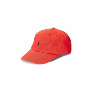 Bavlnená čiapka Polo Ralph Lauren červená farba, jednofarebná vyobraziť