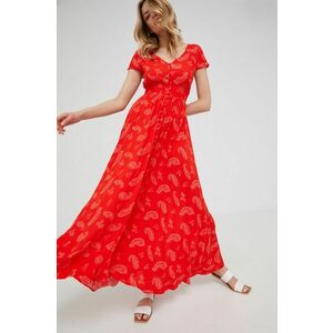 Šaty Answear Lab červená farba, maxi, áčkový strih vyobraziť
