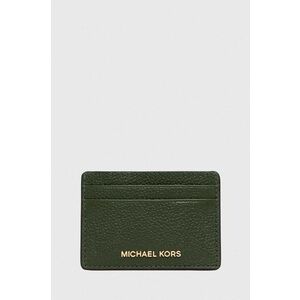 Kožené puzdro na karty MICHAEL Michael Kors zelená farba vyobraziť