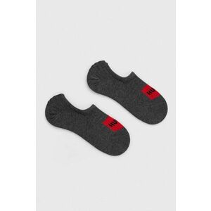 Ponožky HUGO 2-pak pánske, šedá farba vyobraziť
