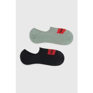 Ponožky HUGO 2-pak pánske, šedá farba vyobraziť