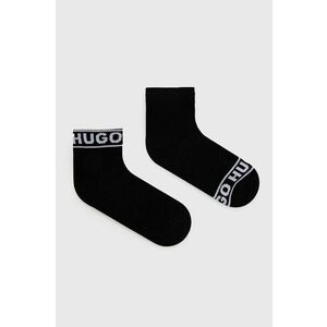 Ponožky HUGO dámske, čierna farba vyobraziť