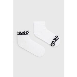 Ponožky HUGO dámske, biela farba vyobraziť