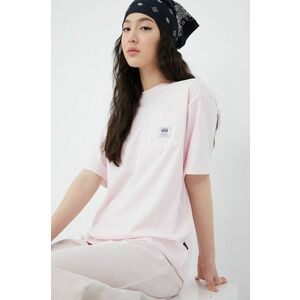 Bavlnené tričko Vans VN0A5I8FV1C1-CRADLEPINK, ružová farba, vyobraziť