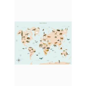 Vissevasse Plagát World Map Animal 50x70 cm vyobraziť