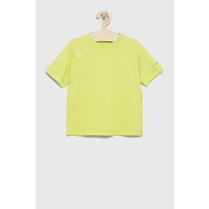 Detské bavlnené tričko United Colors of Benetton žltá farba, jednofarebný vyobraziť