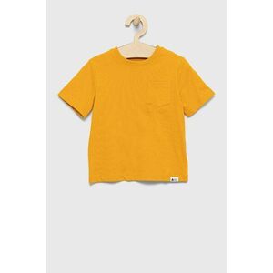 Detské bavlnené tričko GAP žltá farba, jednofarebný vyobraziť