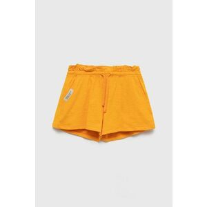 Detské bavlnené šortky United Colors of Benetton oranžová farba, jednofarebné, vyobraziť