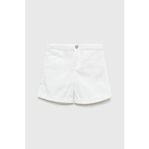 Detské krátke nohavice United Colors of Benetton biela farba, jednofarebné, vyobraziť